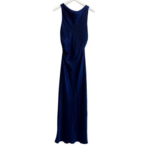 Reformation Anaiis Silk Dress Navy NEW NWT Size 4 - Picture 7 of 11